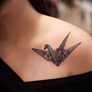 Фото рисунка тату оригами 12.10.2018 №156 - origami tattoo - tattoo-photo.ru