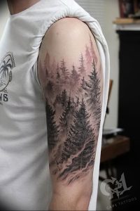 Фото рисунка тату сосна 11.10.2018 №048 - pine tattoo - tattoo-photo.ru