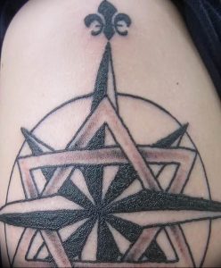 Фото рисунка тату шестиконечная звезда 12.10.2018 №042 - tattoo six poin - tattoo-photo.ru