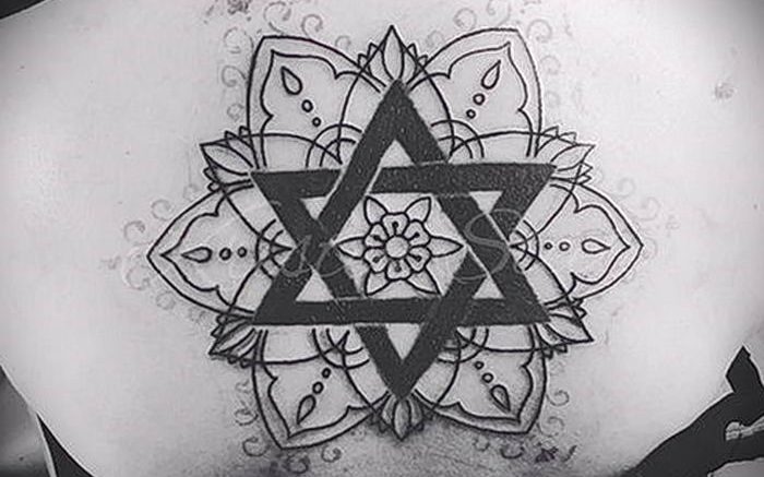 Фото рисунка тату шестиконечная звезда 12.10.2018 №054 - tattoo six poin - tattoo-photo.ru