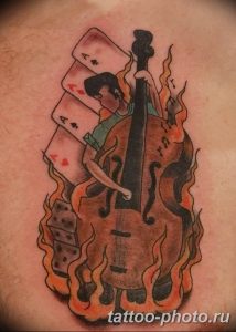 Фото тату Виолончель 26.10.2018 №005 - photo tattoo cello - tattoo-photo.ru