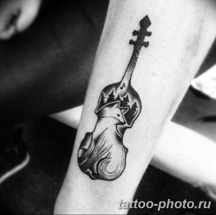 Фото тату Виолончель 26.10.2018 №015 - photo tattoo cello - tattoo-photo.ru