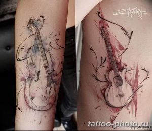 Фото тату Виолончель 26.10.2018 №028 - photo tattoo cello - tattoo-photo.ru