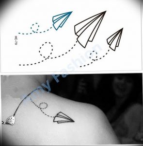 Фото тату бумажный самолетик 09.10.2018 №003 - tattoo paper airplane - tattoo-photo.ru
