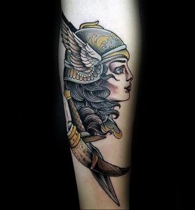 Фото тату валькирия 10.10.2018 №035 - valkyrie tattoo - tattoo-photo.ru