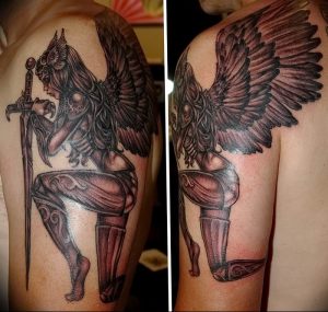 Фото тату валькирия 10.10.2018 №084 - valkyrie tattoo - tattoo-photo.ru