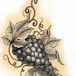 Фото тату виноград 10.10.2018 №004 - tattoo grapes - tattoo-photo.ru