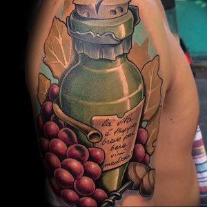 Фото тату виноград 10.10.2018 №009 - tattoo grapes - tattoo-photo.ru