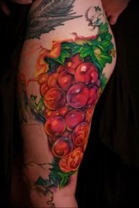 Фото тату виноград 10.10.2018 №041 - tattoo grapes - tattoo-photo.ru