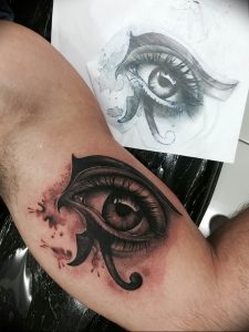 eye tattoo on inner bicep Eye horus tattoo Tattoos Pinterest