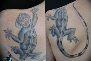 Фото тату игуана 26.10.2018 №005 - tattoo iguana - tattoo-photo.ru