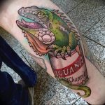 Фото тату игуана 26.10.2018 №010 - tattoo iguana - tattoo-photo.ru