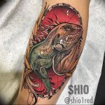 Фото тату игуана 26.10.2018 №024 - tattoo iguana - tattoo-photo.ru