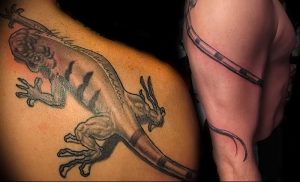 Фото тату игуана 26.10.2018 №026 - tattoo iguana - tattoo-photo.ru