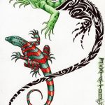 Фото тату игуана 26.10.2018 №029 - tattoo iguana - tattoo-photo.ru