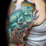 Фото тату игуана 26.10.2018 №037 - tattoo iguana - tattoo-photo.ru