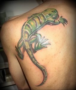 Фото тату игуана 26.10.2018 №042 - tattoo iguana - tattoo-photo.ru