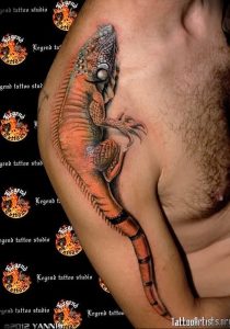 Фото тату игуана 26.10.2018 №046 - tattoo iguana - tattoo-photo.ru