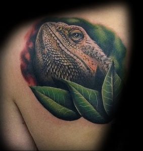 Фото тату игуана 26.10.2018 №056 - tattoo iguana - tattoo-photo.ru