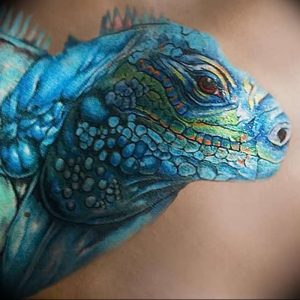 Фото тату игуана 26.10.2018 №060 - tattoo iguana - tattoo-photo.ru