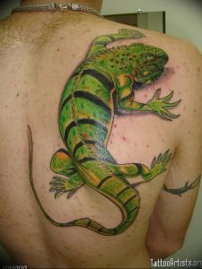 Фото тату игуана 26.10.2018 №061 - tattoo iguana - tattoo-photo.ru