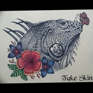 Фото тату игуана 26.10.2018 №071 - tattoo iguana - tattoo-photo.ru