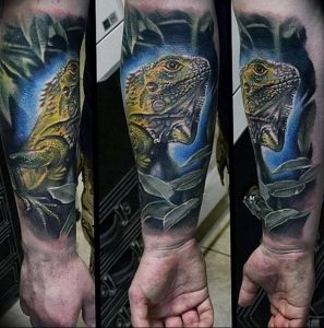Фото тату игуана 26.10.2018 №082 - tattoo iguana - tattoo-photo.ru