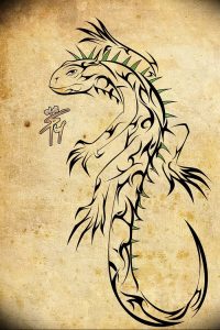 Фото тату игуана 26.10.2018 №094 - tattoo iguana - tattoo-photo.ru