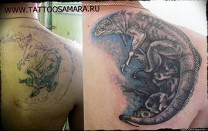 Фото тату игуана 26.10.2018 №100 - tattoo iguana - tattoo-photo.ru