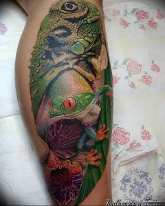 Фото тату игуана 26.10.2018 №123 - tattoo iguana - tattoo-photo.ru