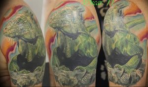 Фото тату игуана 26.10.2018 №134 - tattoo iguana - tattoo-photo.ru
