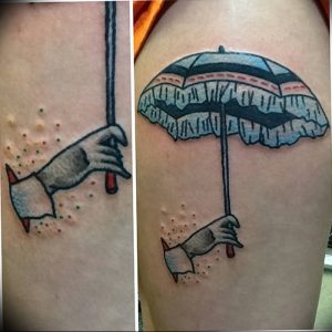 Фото рисунка тату зонтик 06.10.2018 №009 - tattoo umbrella - tattoo-photo.ru