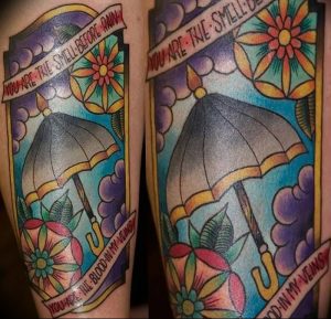 Фото рисунка тату зонтик 06.10.2018 №104 - tattoo umbrella - tattoo-photo.ru
