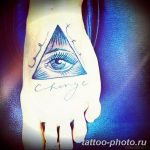 фото рисунка тату глаз в треугольнике 27.11.2018 №004 - tattoo of eyes - tattoo-photo.ru