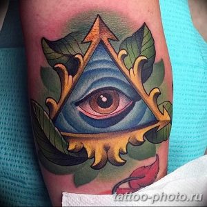 фото рисунка тату глаз в треугольнике 27.11.2018 №009 - tattoo of eyes - tattoo-photo.ru