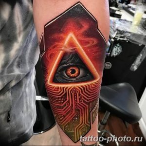 фото рисунка тату глаз в треугольнике 27.11.2018 №017 - tattoo of eyes - tattoo-photo.ru