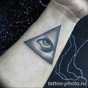 фото рисунка тату глаз в треугольнике 27.11.2018 №043 - tattoo of eyes - tattoo-photo.ru