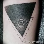 фото рисунка тату глаз в треугольнике 27.11.2018 №054 - tattoo of eyes - tattoo-photo.ru