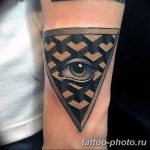 фото рисунка тату глаз в треугольнике 27.11.2018 №059 - tattoo of eyes - tattoo-photo.ru