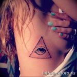 фото рисунка тату глаз в треугольнике 27.11.2018 №074 - tattoo of eyes - tattoo-photo.ru