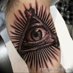 фото рисунка тату глаз в треугольнике 27.11.2018 №092 - tattoo of eyes - tattoo-photo.ru