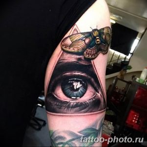 фото рисунка тату глаз в треугольнике 27.11.2018 №160 - tattoo of eyes - tattoo-photo.ru