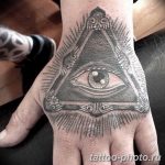 фото рисунка тату глаз в треугольнике 27.11.2018 №211 - tattoo of eyes - tattoo-photo.ru