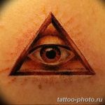 фото рисунка тату глаз в треугольнике 27.11.2018 №232 - tattoo of eyes - tattoo-photo.ru