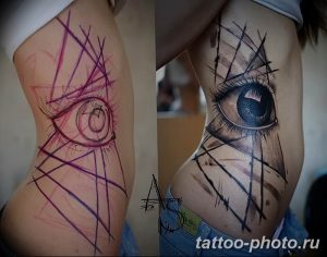 фото рисунка тату глаз в треугольнике 27.11.2018 №247 - tattoo of eyes - tattoo-photo.ru