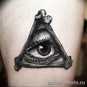 фото рисунка тату глаз в треугольнике 27.11.2018 №257 - tattoo of eyes - tattoo-photo.ru