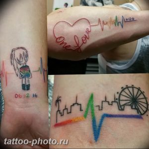 фото рисунка тату пульс 30.11.2018 №046 - photo tattoo pulse - tattoo-photo.ru