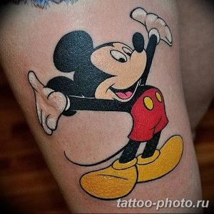 Фото рисунка Тату Микки Маус 20.11.2018 №032 - Tattoo Mickey Mouse - tattoo-photo.ru