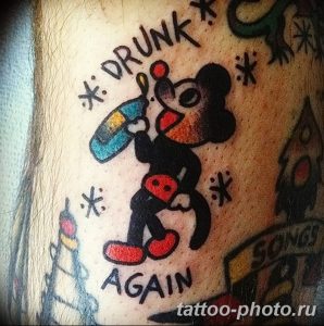 Фото рисунка Тату Микки Маус 20.11.2018 №065 - Tattoo Mickey Mouse - tattoo-photo.ru
