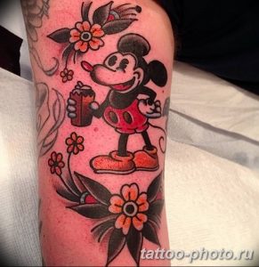 Фото рисунка Тату Микки Маус 20.11.2018 №092 - Tattoo Mickey Mouse - tattoo-photo.ru